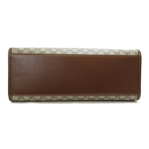 Gucci Interlocking GG Tote Bag Leather Brown Beige - Picture 5 of 10